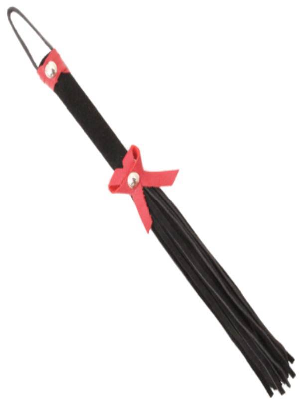 suede leather willy whip with leather bow 